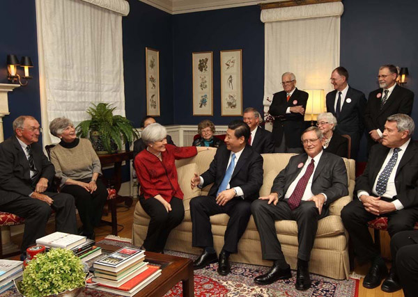 習近平在美國馬斯卡廷與老朋友茶聚