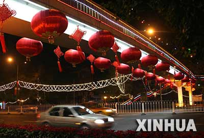 天安門廣場(chǎng)開啟景觀燈迎接中非合作論壇