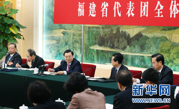 張德江參加福建代表團審議時強調：努力取得群眾看得見、摸得著的實效