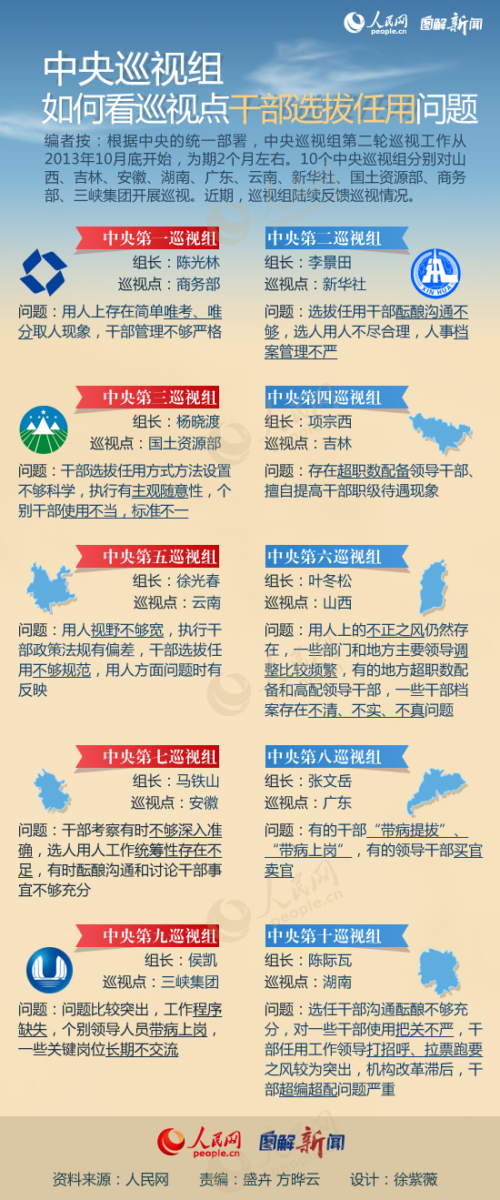 圖解：中央巡視組如何看巡視點干部選拔任用問題