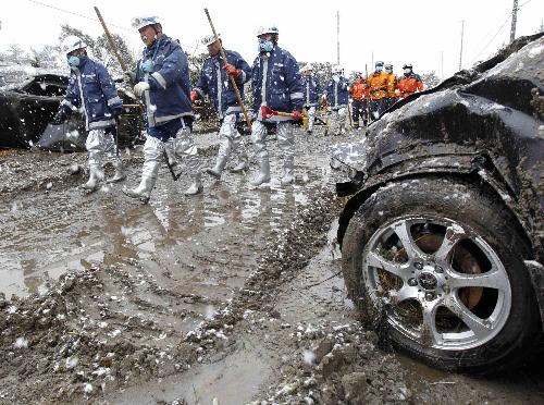日本仙臺重災區降大雪 生活必需品供應緊張（圖集）