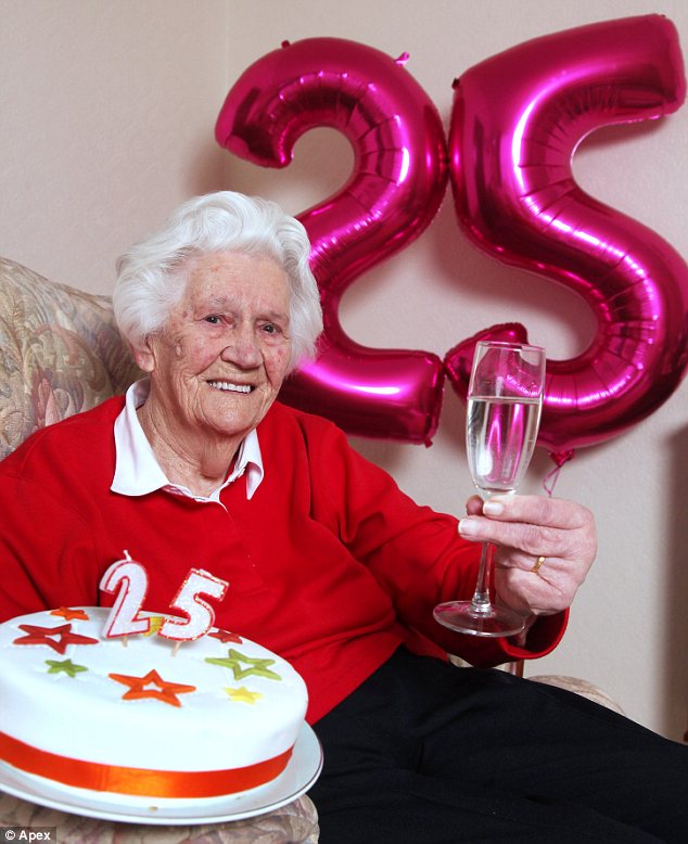 英閏年生百歲老人迎來第25個生日 生活規律健康樂觀