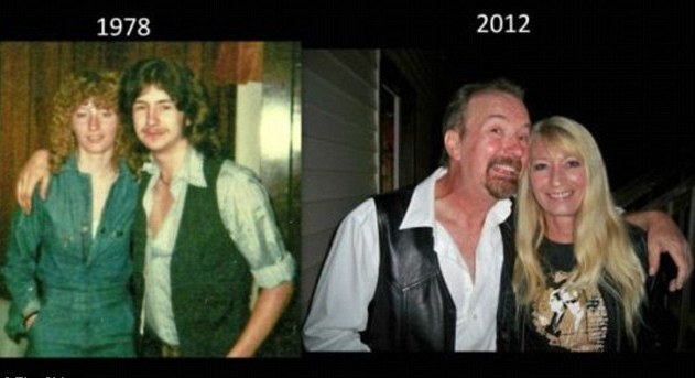 今昔對比“穿越”照:多年后愛依然濃、姿勢依然“銷魂”