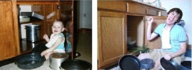 今昔對比“穿越”照:多年后愛依然濃、姿勢依然“銷魂”