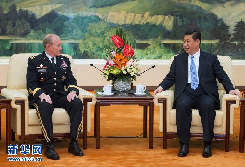 習(xí)近平會(huì)見美軍參聯(lián)會(huì)主席鄧普西