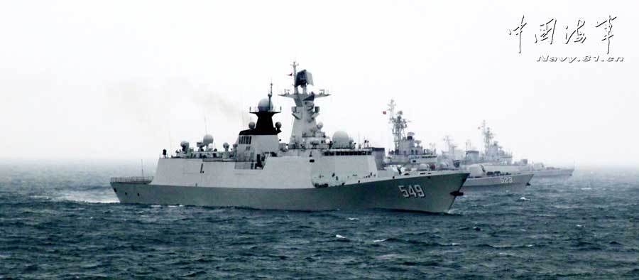 中國海軍特混編隊在東海訓(xùn)練海空作戰(zhàn)