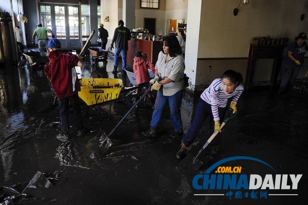 美國多地因暴雨發(fā)出洪水警報 已致1死3失蹤（圖）