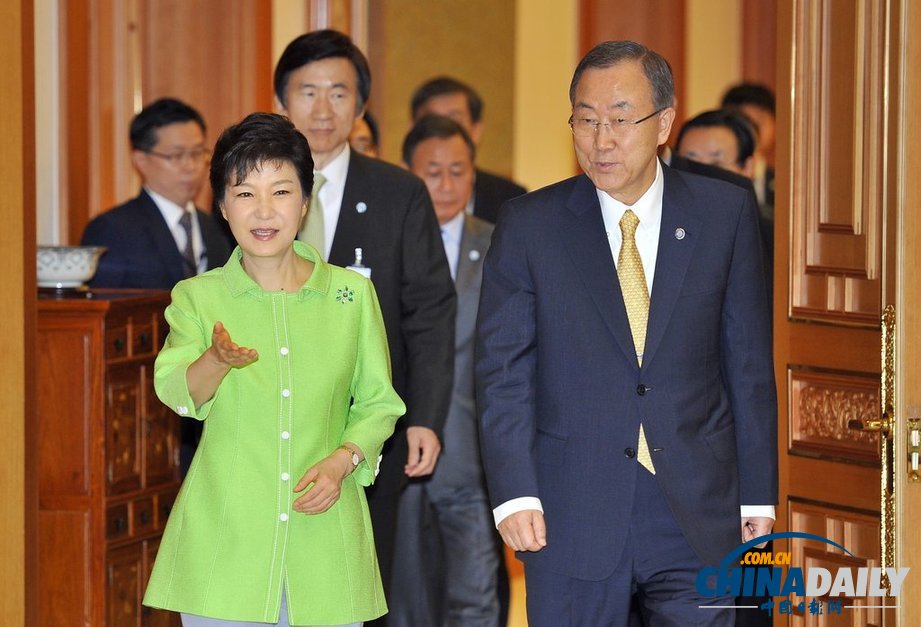 潘基文“回娘家” 與韓國總統(tǒng)樸槿惠舉行會談（高清組圖）