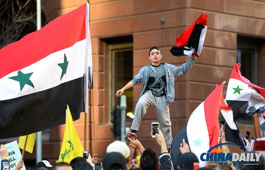 澳大利亞民眾集會抗議國際社會軍事干預敘利亞（高清組圖）