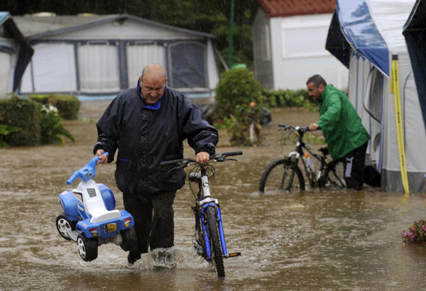 Heavy rain caused floods in Asturias