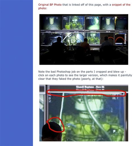 BP's altered photo distorts spill center activity