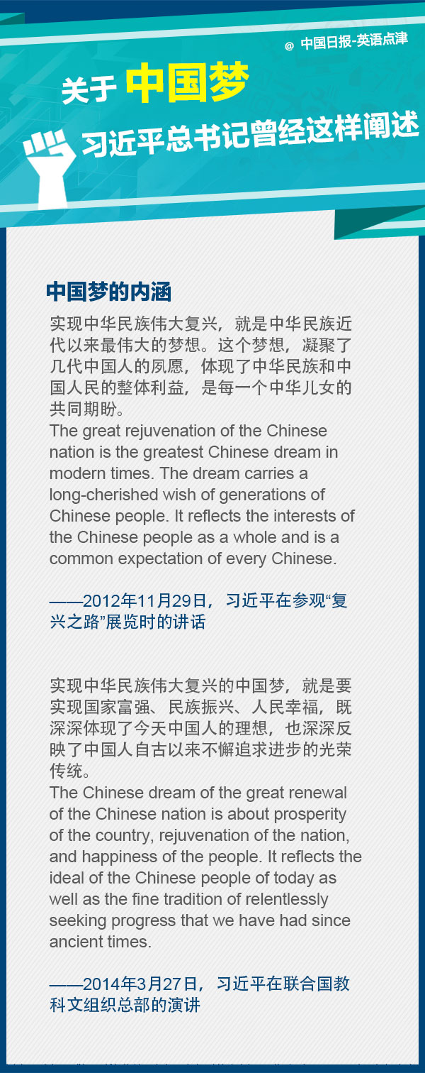 關(guān)于中國夢(mèng)，習(xí)近平總書記曾經(jīng)這樣闡述