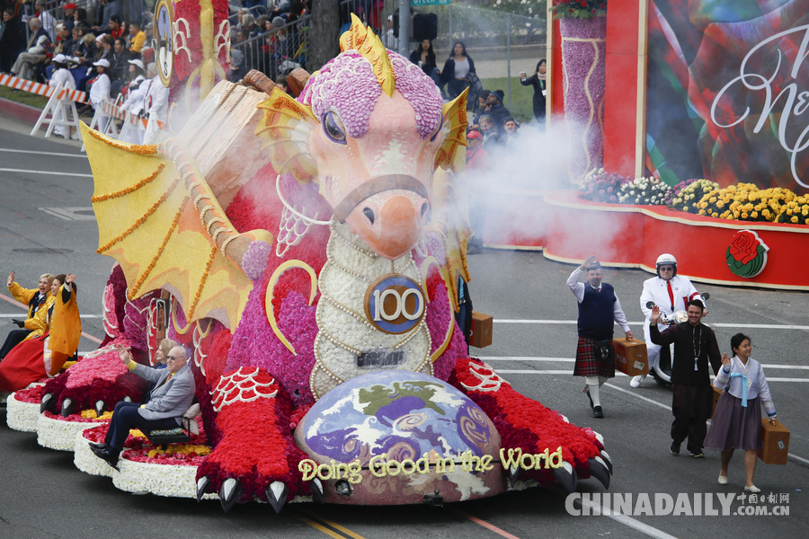 “孫悟空”、“小王子”花車亮相美國玫瑰花車大游行（組圖）