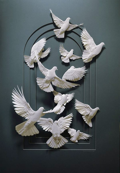 Vivid paper sculptures