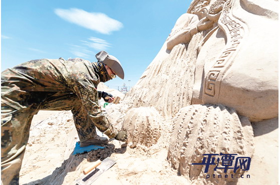 Sand sculptures promote Silk Road culture