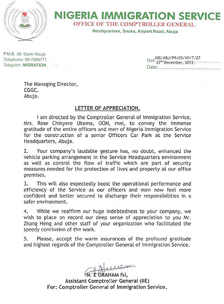CGGC constructs parking lot for the Immigration Service of Nigeria