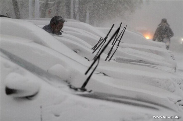 Snowstorm hits China's Yantai