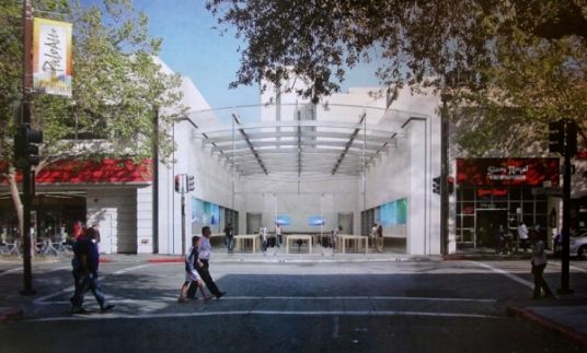 New Apple store prototype<BR>蘋果新門店室內(nèi)種樹(圖)