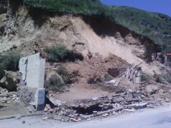 Quake-hit Baiyangpo village, in Minxian county, July 22, 2013. Images from deadly quake zone