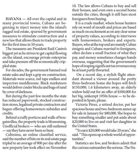 For the first time in decades, 'for sale' signs in Cuba