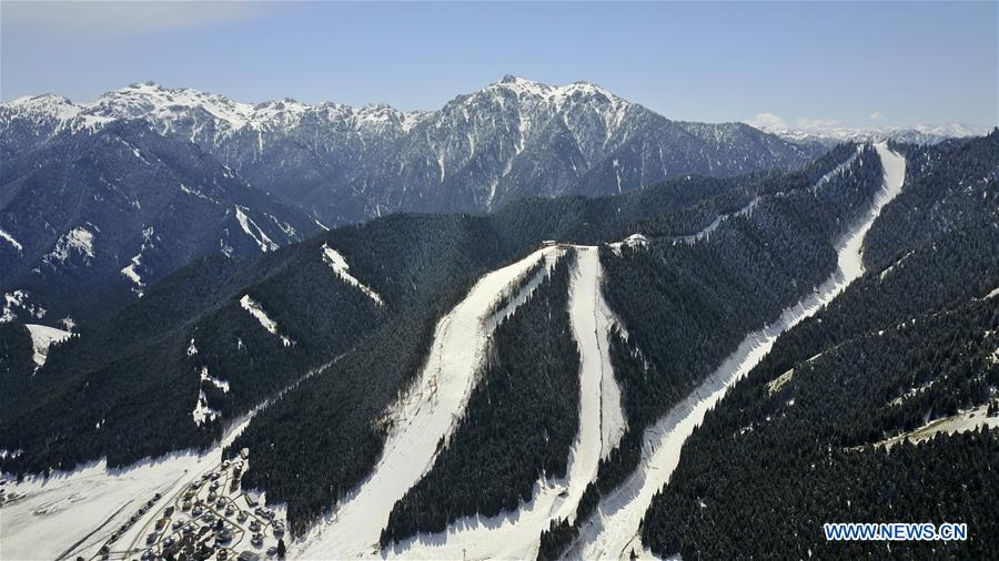 Snow scenery of Tianshan Mountains in China's Xinjiang