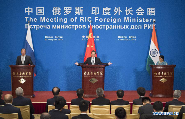 Full text of joint communique of Russian, Indian, Chinese FMs' meeting