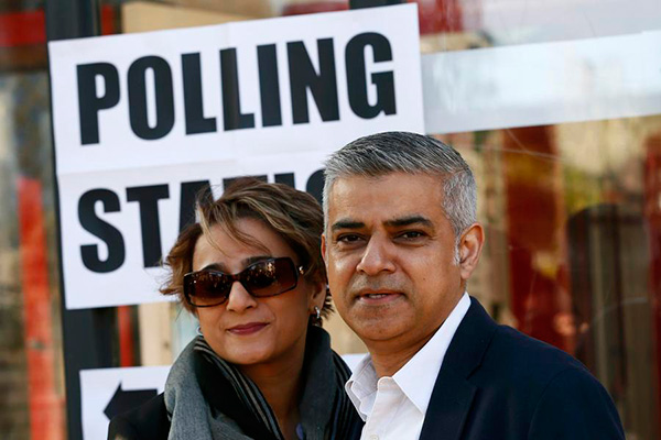 UK's Labor Party politician Sadiq Khan elected first Muslim mayor of London