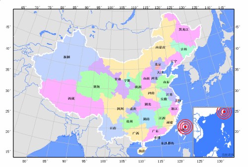 臺灣花蓮海域今天凌晨發生6.7級地震(組圖)