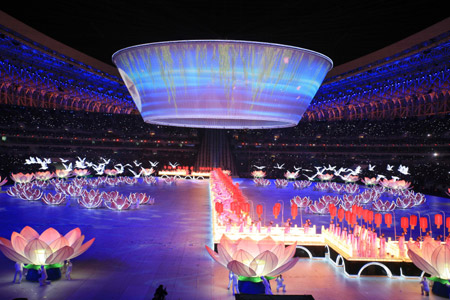 十一屆全運(yùn)會(huì)16日晚在濟(jì)南隆重開幕(組圖)