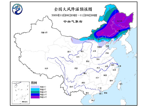 新一輪大風降溫和雨雪將席卷中國大部
